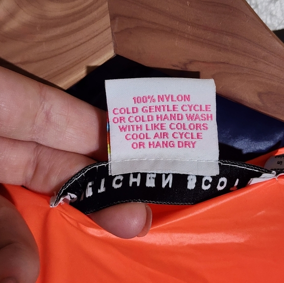 Gretchen Scott Navy Puffer Jacket with Orange Lining - Picture 3 of 5